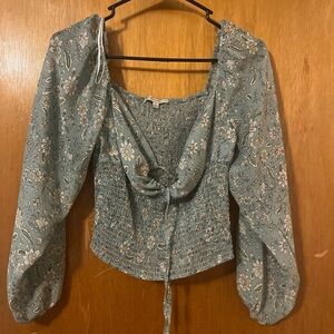 Blue floral crop top